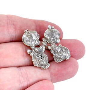 Vintage PMI Mexico Sterling Silver 925 Girls Doing Hair Pin Brooch